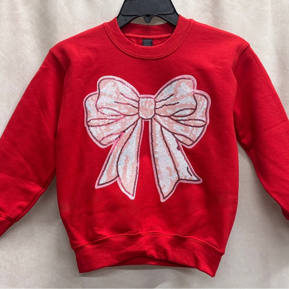 Sequin Bow Youth Sweatshirt